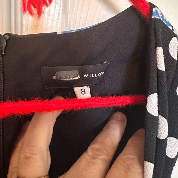 D-12 (RE-posh) Slate & Willow Artsy Mixed Print Mini Dress Sz 6 - Picture 5 of 7